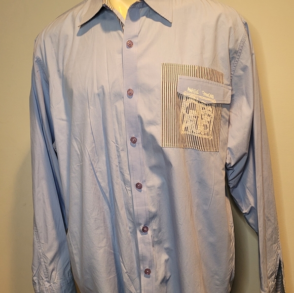 Vintage Le Jean de Marithe Francois Girbaud Dress Shirt XXL - Picture 11 of 12